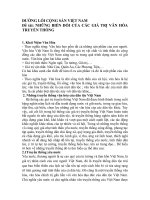 tiểu luận môn ĐƯỜNG LỐI CỘNG SẢN VIỆT NAM Đề tài: NHỮNG BIẾN ĐỔI CỦA CÁC GIÁ TRỊ VĂN HÓA TRUYỀN THỐNG