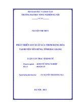 Phát triển sản xuất lúa thơm hàng hoá tại huyện yên dũng, tỉnh bắc giang