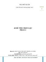 Tài Liệu Các Chuyên Đề Toán Học - 40 ĐỀ THI TOÁN HỌC CHỌN LỌC PHẦN 1