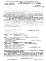 Đề thi thử môn tiếng Anh đh Vinh