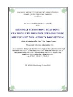 BÀI TIỂU LUẬN MÔN HỌC QUẢN TRỊ RỦI RO KIỂM SOÁT RỦI RO TRONG HOẠT ĐỘNG CỦA TRUNG TÂM PHÂN PHỐI CỬU LONG THUỘC KHU VỰC MIỀN NAM - CÔNG TY P&G VIỆT NAM