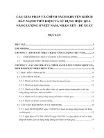 CÁC GIẢI PHÁP VÀ CHÍNH SÁCH KHUYẾN KHÍCH ĐẨY MẠNH TIẾT KIỆM VÀ SỬ DỤNG HIỆU QUẢ NĂNG LƯỢNG Ở VIỆT NAM, NHẬN XÉT  ĐỀ XUẤT
