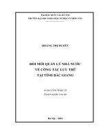 Đổi mới quản lý nhà nước về công tác lưu trữ tại tỉnh Bắc Giang