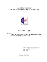 BÀI TIỂU LUẬN MỘT SỐ GIẢI PHÁP NÂNG CAO HIỆU QUẢ KINH DOANH DỊCH VỤ QUẢNG CÁO