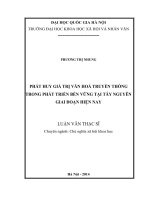 Phát huy giá trị văn hóa truyền thống trong phát triển bền vững tại Tây Nguyên giai đoạn hiện nay