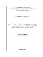 Một số khía cạnh về triết lý giáo dục trong tư tưởng Hồ Chí Minh