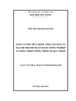 Luận văn thạc sĩ Tăng cường huy động tiền gửi dân cư tại chi nhánh ngân hàng nông nghiệp và phát triển nông thôn TP Quy Nhơn (full)