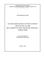 Xây dựng đội ngũ báo cáo viên cấp huyện đáp ứng yêu cầu mới (qua nghiên cứu thực tiễn huyện Thạch Hà, tỉnh Hà Tĩnh)