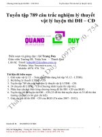 Tuyển chọn 789 câu hỏi lý thuyết ôn thi quốc gia 2015  File word (dành cho giáo viên)