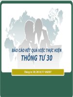 BÁO CÁO KẾT QUẢ THỰC HIỆN THÔNG TƯ 30 BẰNG SƠ ĐỒ TƯ DUY