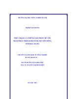 Thực trạng và những giải pháp chủ yếu nhằm phát triển kinh tế huyện yên dũng tỉnh bắc giang