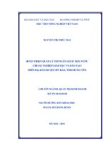 Hoàn thiện quản lý chi ngân sách nhà nước cho sự nghiệp giáo dục và đào tạo trên địa bàn huyện mỹ hào, tỉnh hưng yên