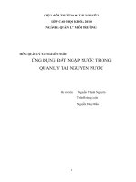 CÁC NGUỒN GÂY Ô NHIỄM NƯỚC NGẦM. TÁC ĐỘNG  GIẢI PHÁP GIẢM THIỂU TÁC ĐỘNG