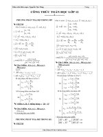 Tóm tắt công thức toán 12