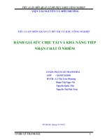 đánh giá sức chịu tải và khả năng tiếp nhận chất ô nhiễm