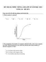ĐỀ THI OLYMPIC TIẾNG ANH LỚP 10 NĂM HỌC 2013 VÒNG 18 – ĐỀ SỐ 1