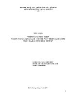 NGUỒN NĂNG LƯỢNG SẠCH  CƠ CHẾ PHÁT TRIỂN SẠCH (CDM) “TIỀM NĂNG PHÁT TRIỂN TRÊN ĐỊA BÀN TỈNH BÌNH DƯƠNG”