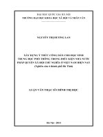 Xây dựng ý thức công dân cho học sinh bậc THPT trong điều kiện nhà nước pháp quyền xã hội chủ nghĩa ở Việt Nam hiện nay (nghiên cứu ở thành phố Hà Tĩnh)