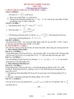 ĐỀ THI TN MÔN TOÁN NĂM 2011