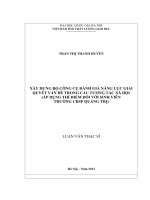 Xây dựng bộ công cụ đánh giá năng lực giải quyết vấn đề trong các tương tác xã hội (áp dụng thí điểm đối với sinh viên trường CĐSP Quảng Trị)