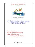 SÁNG KIẾN KINH NGHIỆM MỘT SỐ BIỆN PHÁP XÂY DỰNG PHONG TRÀO  GIỮ VỞ SẠCH – VIẾT CHỮ ĐẸP” CHO HỌC SINH TIỂU HỌC