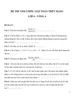ĐỀ THI VIOLYMPIC GIẢI TOÁN TRÊN MẠNG LỚP 6  VÒNG 4