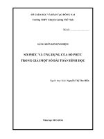 SÁNG KIẾN KINH NGHIỆM SỐ PHỨC VÀ ỨNG DỤNG CỦA SỐ PHỨC TRONG GIẢI MỘT SỐ BÀI TOÁN HÌNH HỌC