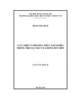 Vần, nhịp và phương thức tạo nghĩa trong thơ lục bát của Đồng Đức Bốn