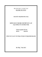 Kiểm soát nội bộ chi phí xây lắp tại công ty cổ phần 504