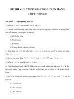 ĐỀ THI VIOLYMPIC GIẢI TOÁN TRÊN MẠNG LỚP 8  VÒNG 8