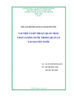 TIỂU LUẬN VAI TRÒ VÀ KỸ THUẬT QUAN TRẮC CHẤT LƯỢNG NƯỚC TRONG QUẢN LÝ TÀI NGUYÊN NƯỚC.DOC