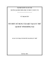 Tổ chức sử dụng tài liệu tại lưu trữ lịch sử tỉnh Đồng Nai