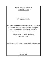 Mở rộng thanh toán không dùng tiền mặt tại chi nhánh ngân hàng NN&PTNT Tỉnh Kon Tum