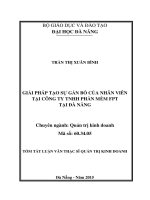 Giải pháp tạo sự gắn bó của nhân viên tại công ty TNHH phần mềm FPT tại Đà Nẵng