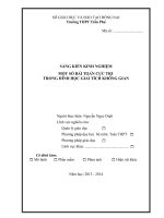 SÁNG KIẾN KINH NGHIỆM MỘT SỐ BÀI TOÁN CỰC TRỊ TRONG HÌNH HỌC GIẢI TÍCH KHÔNG GIAN