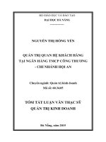 Quản trị quan hệ khách hàng tại ngân hàng TMCP công thương - chi nhánh Hội An