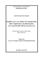 Nghiên cứu các nhân tố ảnh hưởng đến ý định mua xe hơi Mazda của người tiêu dùng tại Gia Lai