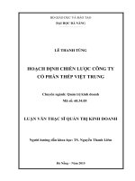 Luận văn thạc sĩ Hoạch định chiến lược công ty cổ phần thép Việt Trung (full)