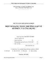 SÁNG KIẾN KINH NGHIỆM MỘT SỐ DẠNG TOÁN THƯỜNG GẶP VỀ SỐ PHỨC VÀ ỨNG DỤNG