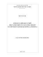 Đánh giá các điều kiện tự nhiên phục vụ phát triển cây cao su với sự trợ giúp của viễn thám và GIS ở huyện mường la, tỉnh sơn la