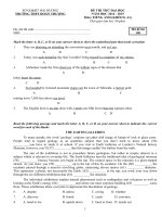 Bộ đề thi thử môn Tiếng Anh - Trường THPT Đoàn Thượng - Hải Dương