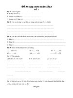 Giáo án ôn tập hè lớp 2 lên lớp 3