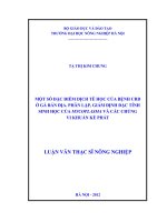 Một số đặc điểm dịch tễ học của bệnh CRD ở gà bản địa, phân lập, giám định đặc tính sinh học của mycoplasma và các chủng vi khuẩn kế phát