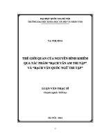Thế giới quan của Nguyễn Bỉnh Khiêm qua tác phẩm Bạch Vân Am thi tập và Bạch Vân Quốc ngữ thi tập