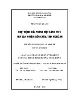 Hoạt động giải phóng mặt bằng trên địa bàn Diễn Châu, tỉnh Nghệ An  Luận văn ThS. Kinh doanh và quản lý 2015