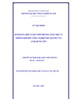 Đánh giá chất lượng môi trường nước mặt và không khí khu công nghiệp như quỳnh văn lâm hưng yên