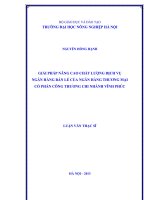 Giải pháp nâng cao chất lượng dịch vụ ngân hàng bán lẻ của ngân hàng thương mại cổ phần công thương chi nhánh vĩnh phúc