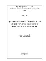 Quan niệm của Nho giáo Khổng - Mạnh về trí và vai trò của nó trong nhận thức các quan hệ xã hội