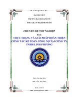 Thực trạng và giải pháp hoàn thiện công tác kế toán công nợ tại công ty TNHH Linh Phương