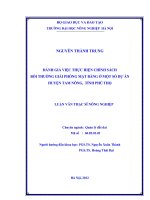 Đánh giá việc thực hiện chính sách bồi thường giải phóng mặt bằng ở một số dự án huyện tam nông, tỉnh phú thọ